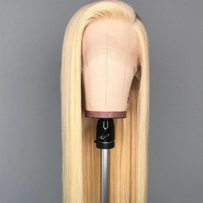 613 Hair Straight 5x5 Closure HD Lace Front Wig Blonde Pre Plucked Glueless Human Hair Wigs - GeetaHair