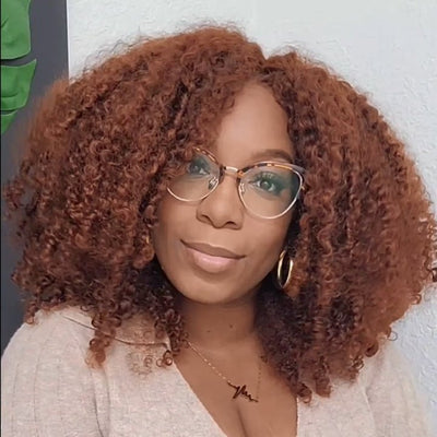 Wear&Go Reddish Brown Glueless Kinky Curly 5x5 HD Lace Wig Easy to Wear Pre Cut Lace Human Hair Wigs - Geeta Hair - GeetaHair