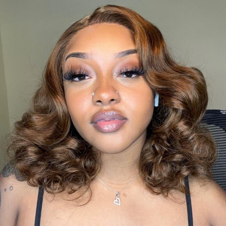 Glueless Dark Brown Body Wave Lace Front Colored Wig Chocolate Brown Loose Wave Human Hair Wigs - GeetaHair