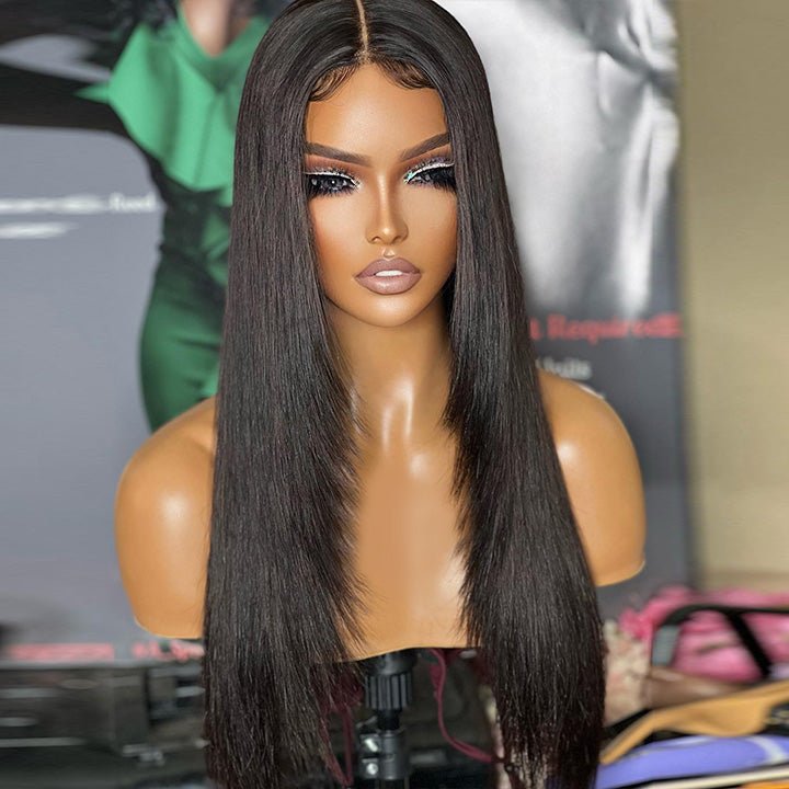 Long Layered Straight 4x4 HD Lace Closure Wig Butterfly Haircut Human Hair Wigs - Geeta Hair - GeetaHair
