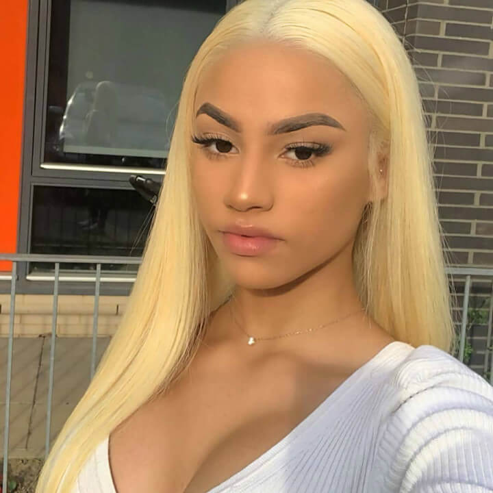 613 Hair Straight 5x5 Closure HD Lace Front Wig Blonde Pre Plucked Glueless Human Hair Wigs - GeetaHair