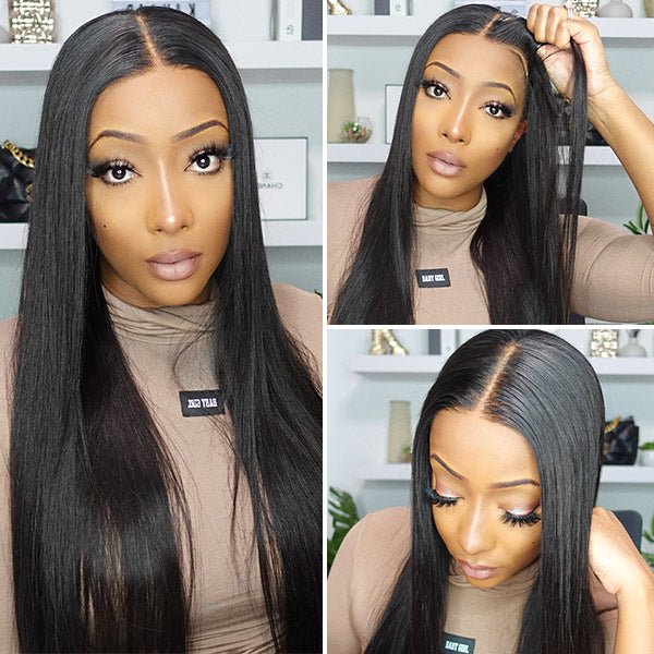 Wear&Go Straight Glueless 5x5 HD Lace Wig Easy to Wear Pre Cut Lace Human Hair Wigs 180% Density - Geeta Hair - GeetaHair