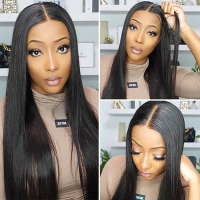 Wear&Go Straight Glueless 5x5 HD Lace Wig Easy to Wear Pre Cut Lace Human Hair Wigs 180% Density - Geeta Hair - GeetaHair