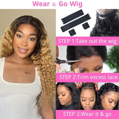 Glueless 5x5 Lace Closure Wig Ombre Colored Human Hair Wigs Collection Natural Crimps Curls Loose Deep Wave - Geetahair - GeetaHair
