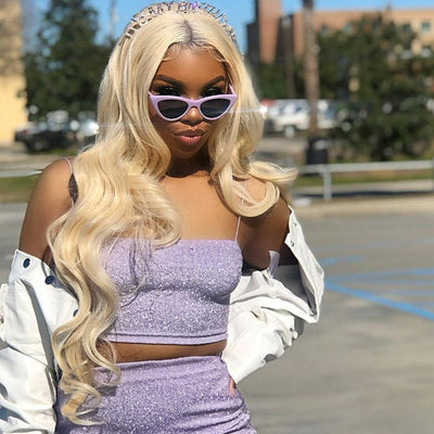 613 Hair Body Wave HD Lace Front Wig With Black Roots Blonde Pre Plucked Glueless Human Hair Wigs - GeetaHair