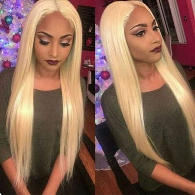 613 Hair Straight 5x5 Closure HD Lace Front Wig Blonde Pre Plucked Glueless Human Hair Wigs - GeetaHair