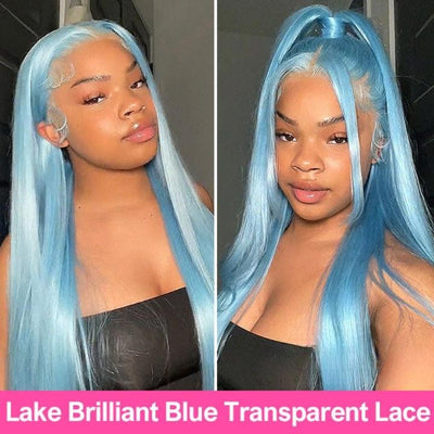 Funky Colored Wigs | Colorful Straight Transaparent Lace Wig collection Transparent HD Lace Human Hair Wigs Pre - plucked with Baby Hair 180% Density - GeetaHair - GeetaHair