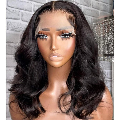 Geetahair Upgrade HD Lace Body Wave Shoulder Length Bob Wig Natural Hairline Match All Skin Color Human Hair Bob Wigs - GeetaHair