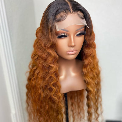 Glueless 5x5 Lace Closure Wig Ombre Colored Human Hair Wigs Collection Natural Crimps Curls Loose Deep Wave - Geetahair - GeetaHair