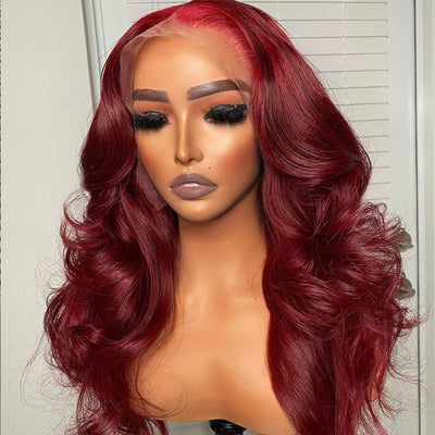 Burgundy Body Wave 13x4/4x4 HD Lace Wig 99j Colored Body Wave Human Hair Wigs - GeetaHair