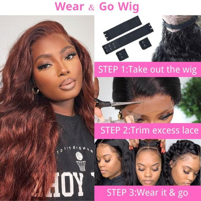 13x4 Reddish Brown HD Lace Front Human Hair Wigs Auburn Body Wave Transparent Lace Wig - Geeta Hair - GeetaHair