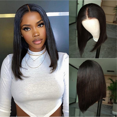 Geetahair Upgrade HD Lace Straight Bob Wig Crystal Clear Lace Human Hair Bob Wigs With Pre Plucked Natural Hairline - GeetaHair