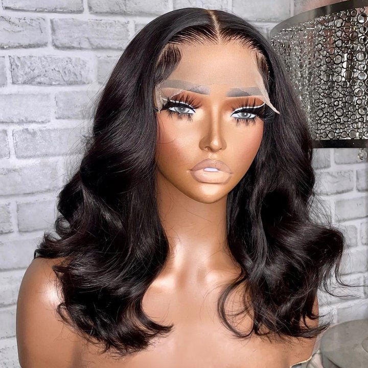 Geetahair Upgrade HD Lace Body Wave Shoulder Length Bob Wig Natural Hairline Match All Skin Color Human Hair Bob Wigs - GeetaHair