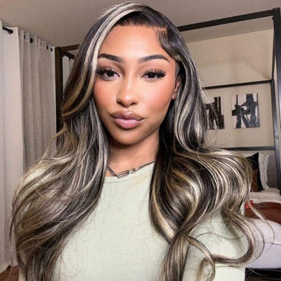 Balayage Body Wave 13x4/4x4 HD Lace Wig For Women Highlight Human Hair Wigs With Baby Hair - Geeta Hair - GeetaHair