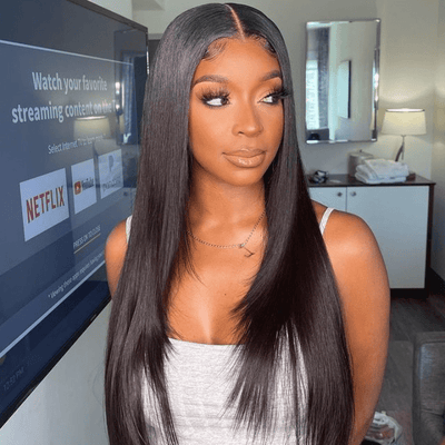 Wear&Go Straight Glueless 5x5 HD Lace Wig Easy to Wear Pre Cut Lace Human Hair Wigs 180% Density - Geeta Hair - GeetaHair