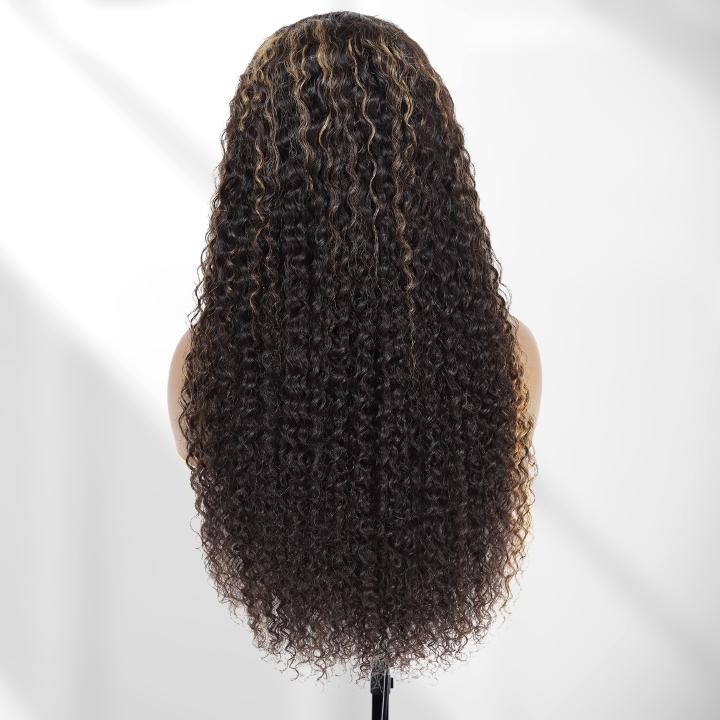 Highlight Blonde Curly 5x5/13x4 HD Lace Front Wig Highlights Honey Blonde Human Hair Wigs - GeetaHair - GeetaHair