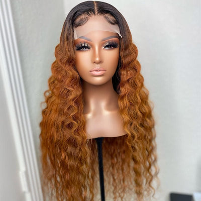Glueless 5x5 Lace Closure Wig Ombre Colored Human Hair Wigs Collection Natural Crimps Curls Loose Deep Wave - Geetahair - GeetaHair