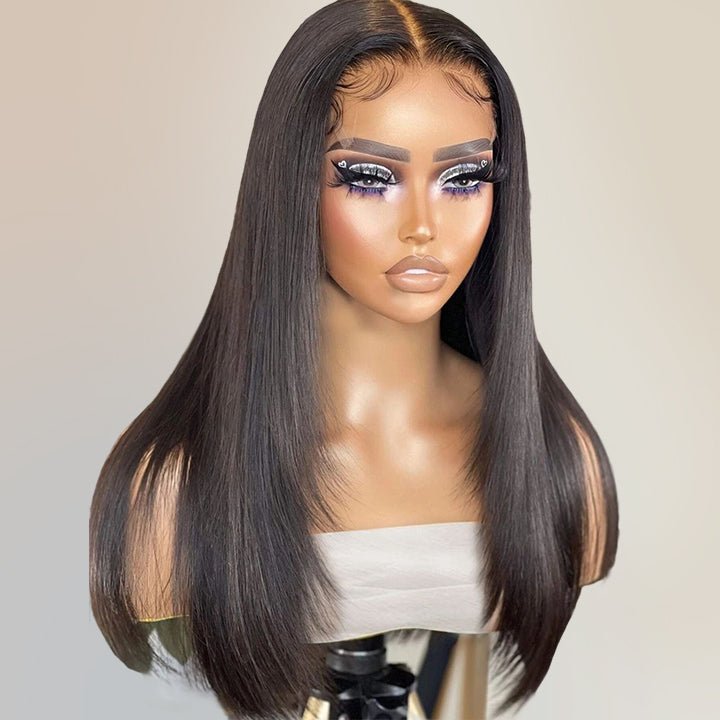 Layered Straight Glueless 5x5 HD Lace Closure Wig Glueless Wear And Go Human Hair Wigs Pre Plucked Natural Hairline - Geeta Hair - GeetaHair