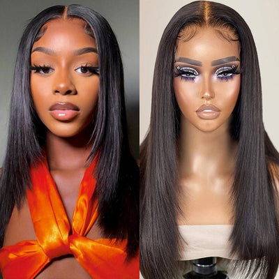 Layered Straight Glueless 5x5 HD Lace Closure Wig Glueless Wear And Go Human Hair Wigs Pre Plucked Natural Hairline - Geeta Hair - GeetaHair