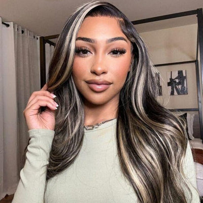 Balayage Body Wave 13x4/4x4 HD Lace Wig For Women Highlight Human Hair Wigs With Baby Hair - Geeta Hair - GeetaHair