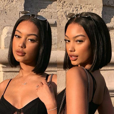 Geetahair Upgrade HD Lace Straight Bob Wig Crystal Clear Lace Human Hair Bob Wigs With Pre Plucked Natural Hairline - GeetaHair