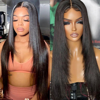 Long Layered Straight 4x4 HD Lace Closure Wig Butterfly Haircut Human Hair Wigs - Geeta Hair - GeetaHair