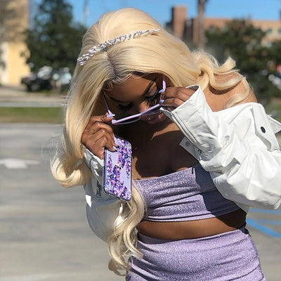 613 Hair Body Wave HD Lace Front Wig With Black Roots Blonde Pre Plucked Glueless Human Hair Wigs - GeetaHair