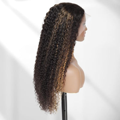 Highlight Blonde Curly 5x5/13x4 HD Lace Front Wig Highlights Honey Blonde Human Hair Wigs - GeetaHair - GeetaHair