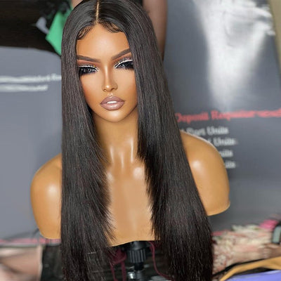 Long Layered Straight 4x4 HD Lace Closure Wig Butterfly Haircut Human Hair Wigs - Geeta Hair - GeetaHair