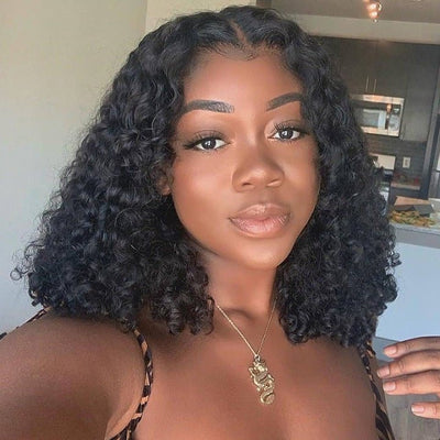 Geetahair Upgrade HD Lace Water Wave Bob Wig Crystal Clear Lace Human Hair Bob Wigs With Baby Hair - GeetaHair