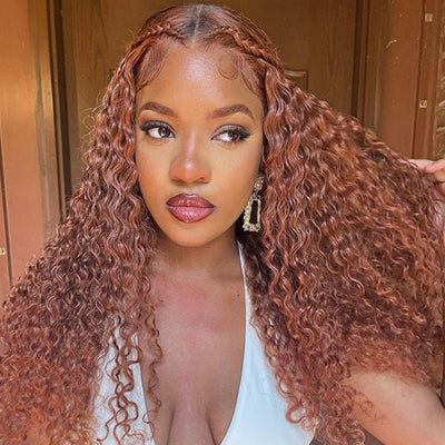Ginger Curly Hair 13x4/4x4 HD Lace Front Wig Pre Plucked Hairline Human Hair Wigs - Geetahair - GeetaHair