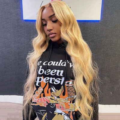 613 Hair Body Wave 5x5 Closure HD Lace Front Wig Blonde Pre Plucked Glueless Human Hair Wigs - GeetaHair