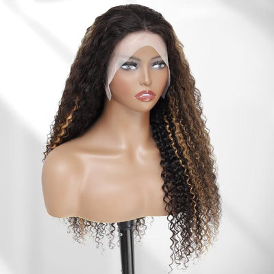 Highlight Blonde Curly 5x5/13x4 HD Lace Front Wig Highlights Honey Blonde Human Hair Wigs - GeetaHair - GeetaHair