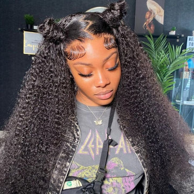 Geetahair Upgrade HD Lace Kinky Curly Wig Undetectable Invisible Lace Human Hair Wigs With Baby Hair - GeetaHair