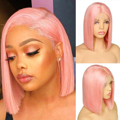 Ginger/Klein Blue/99J Burgundy/Pink HD Lace Wig Long Short Bob Straight Hair Wig 10-16 Inch 13x4 Lace Front Wig 4x4 Closure Human Hair Wig-Geeta Hair