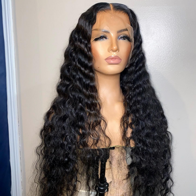 Brazilian Deep Wave Human Hair Lace Front Wig Pre Plucked With Baby Hair  Natural Hairline Glueless Wig-Geeta Hair