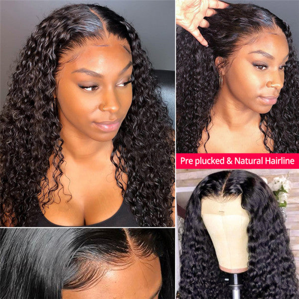 Deep Wave Glueless 6x5 HD Transparent Lace Closure Wig Pre Plucked Brazilian Virgin Lace Front Wig with Baby Hair - Geeta Hair