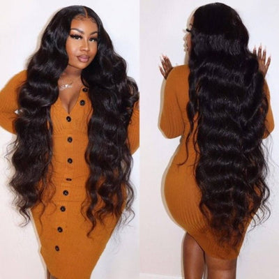 40 Inch Long Black Hair Body Wave HD Lace Front Wig Super Long Length Human Hair Wigs For Women - GeetaHair
