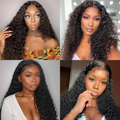Natural Curly Hair T Part Lace Front Human Hair Wig Pre Plucked With Baby Hair - Geeta Hair - GeetaHair