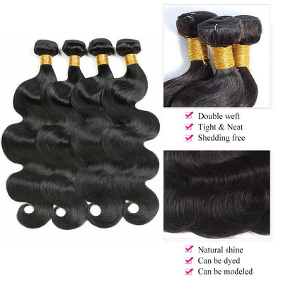 Geeta Hair Body Wave Hair 4 Bundles With 13x4 Lace Frontal Virgin Human Hair - GeetaHair