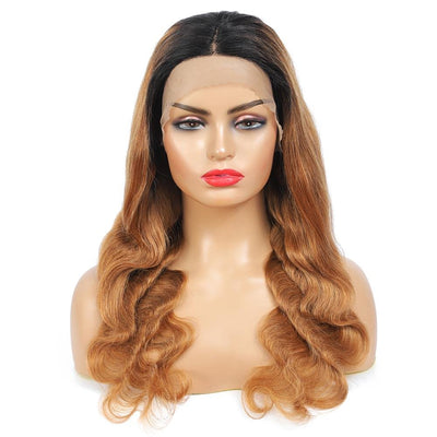 Body Wave Hair 1b/30 Ombre Honey Brown Color Guleless T Part Lace Frontal Wig 100% Virgin Human Hair Wigs - Geeta Hair - GeetaHair