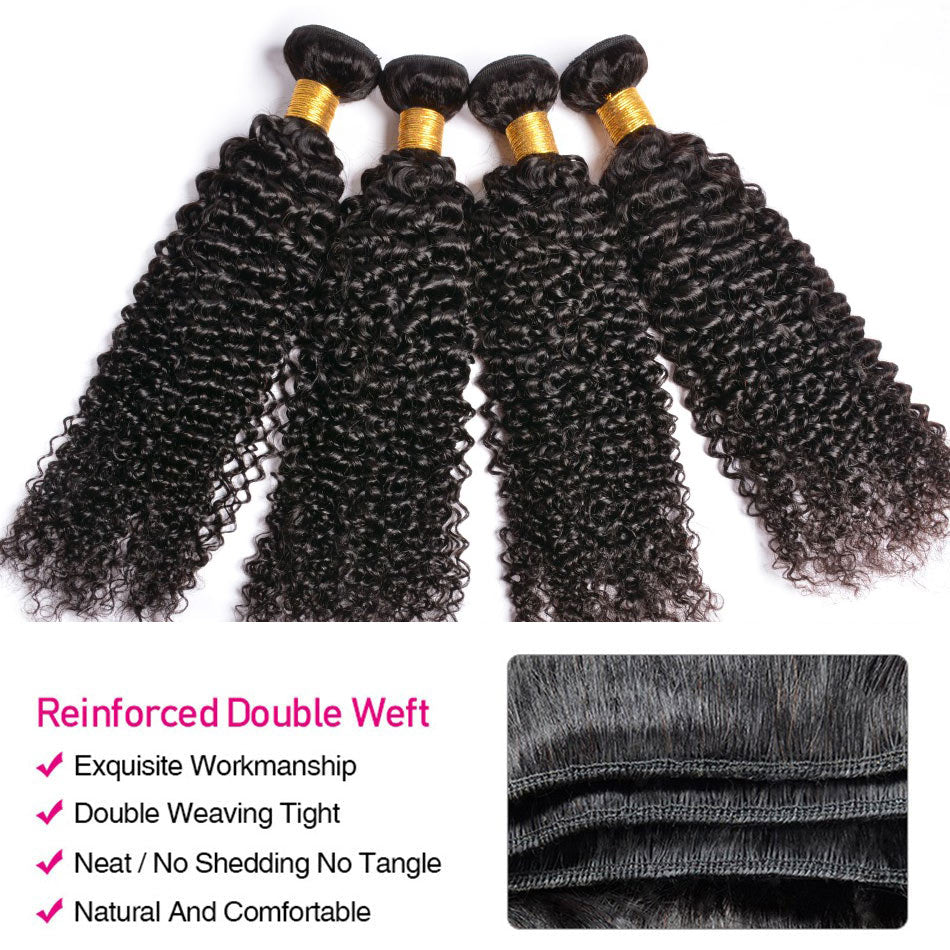 GeetaHair Long Curly Hair 4 Bundles With 13x4 Ear To Ear Lace Frontal Virgin Human Hair - GeetaHair