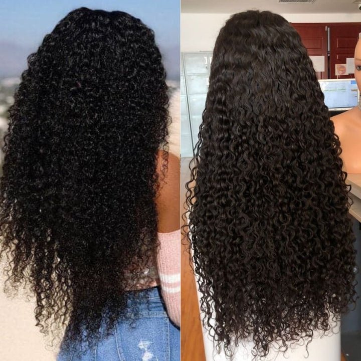 40 Inch Long Black Hair Kinky Curly HD Lace Front Wig Super Long Length Human Hair Wigs For Women - GeetaHair