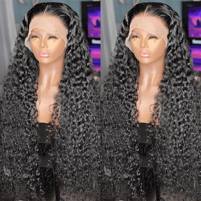 40 Inch Long Black Hair Deep Wave HD Lace Front Wig Super Long Length Human Hair Wigs For Women - GeetaHair