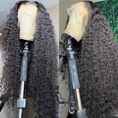 40 Inch Long Black Hair Curly HD Lace Front Wig Super Long Length Human Hair Wigs For Women - GeetaHair
