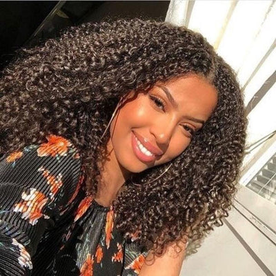 Geeta Kinky Curly V Part Wig Beginner Friendly No Glue 100% Virgin Human Hair Wig - Geeta Hair - GeetaHair