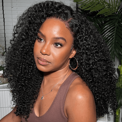 Fluffy Kinky Curly HD Transparent Lace Front Wigs 13x4/6x4 Real Human Hair Wig Pre Plucked Hairline - Geeta Hair - GeetaHair