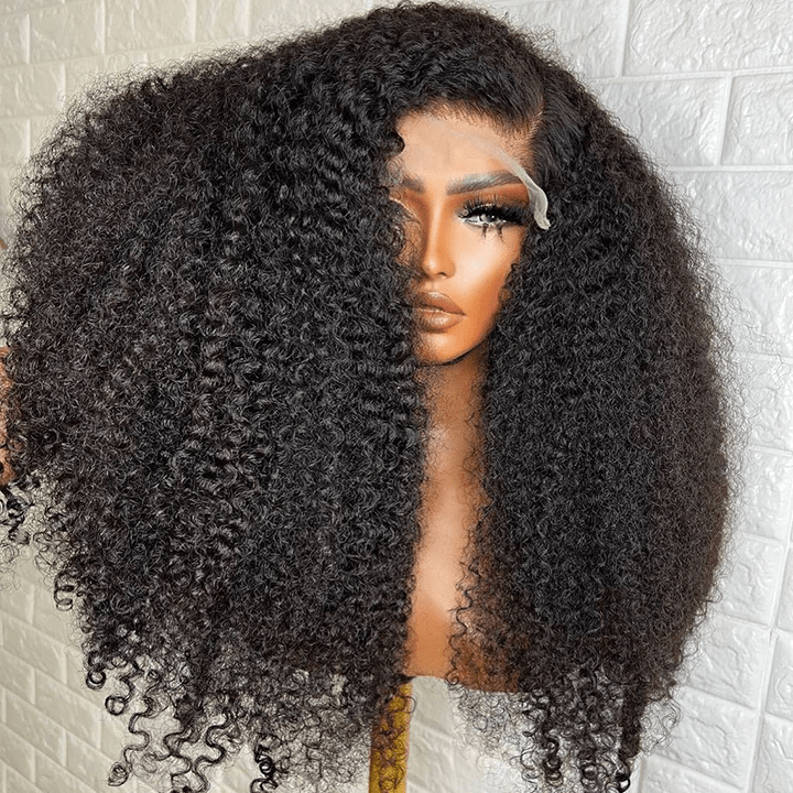 13x4/13x6 HD Transparent Lace Front Wig kinky Curly Hair Pre Plucked Hairline Real Human Hair Wig - Geeta Hair - GeetaHair