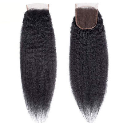 Geetahair Kinky Straight Hair 4 Bundles With 4x4 Lace Closure Human Hair Extensions - GeetaHair