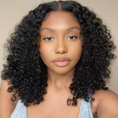 13x4 Invisible HD Lace Front Curly Bob Wig Pre Plucked Natural Hairline Glueless Lace Front Wigs - Geeta Hair - GeetaHair